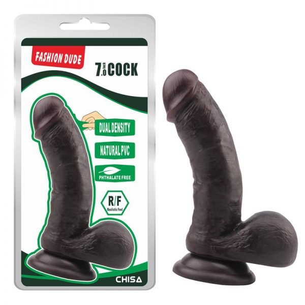 Dildo Dual Density Fashion Dude 17.5 x 4 cm Marron diseñado por la marca CHISA