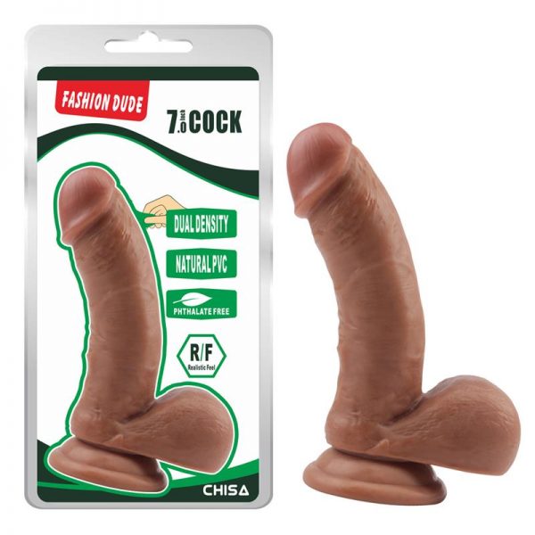 Dildo Dual Density Fashion Dude 17.5 x 4.1 cm Bronceado diseñado por la marca CHISA