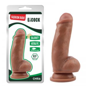 Dildo Dual Density Fashion Dude 17.5 x 4.9 cm Bronceado diseñado por la marca CHISA
