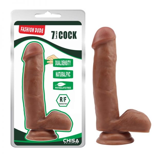 Dildo Dual Density Fashion Dude 17.8 x 4 cm Bronceado diseñado por la marca CHISA