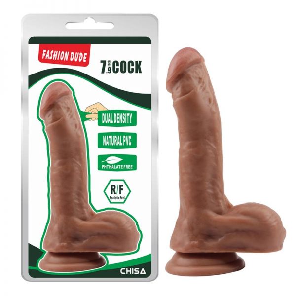 Dildo Dual Density Fashion Dude 20.5 x 4.5 cm Bronceado diseñado por la marca CHISA