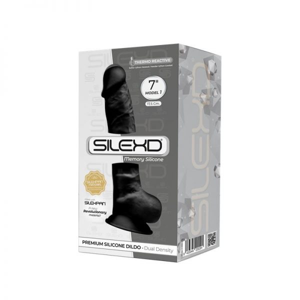 Dildo Dual Density Silicone Mod. 1 - 7 Negro de la marca SILEXD
