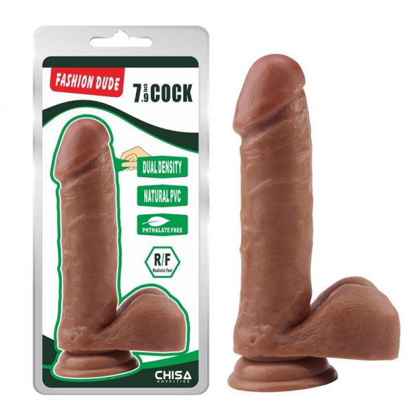 comprar Dildo Dual density Fashion Dude 20 cm Bronceado barato y de calidad