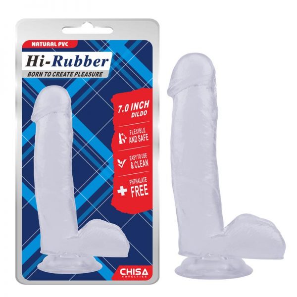 comprar Dildo Hi-Rubber 7 Transparente barato y de calidad