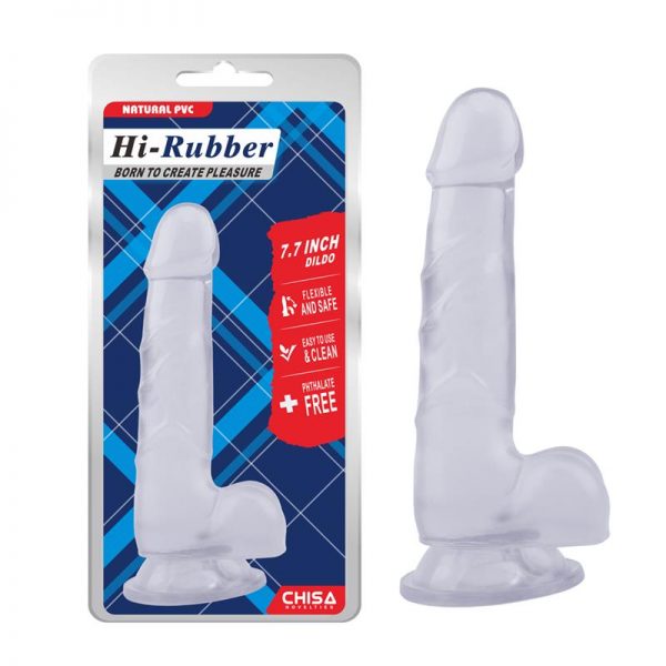 comprar Dildo Hi-Rubber 7.7 Transparente barato y de calidad