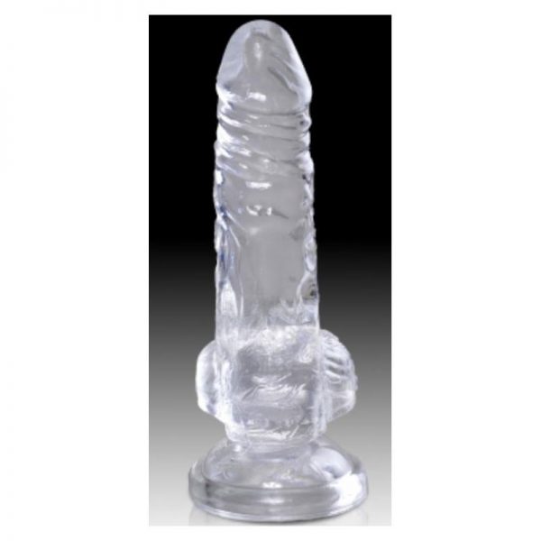 Dildo Realista con Testiculos 4 Transparente fabricado por KING COCK