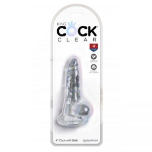Dildo Realista con Testiculos 4 Transparente de la marca KING COCK