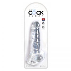 Dildo Realista con Testiculos 8 Transparente de la marca KING COCK