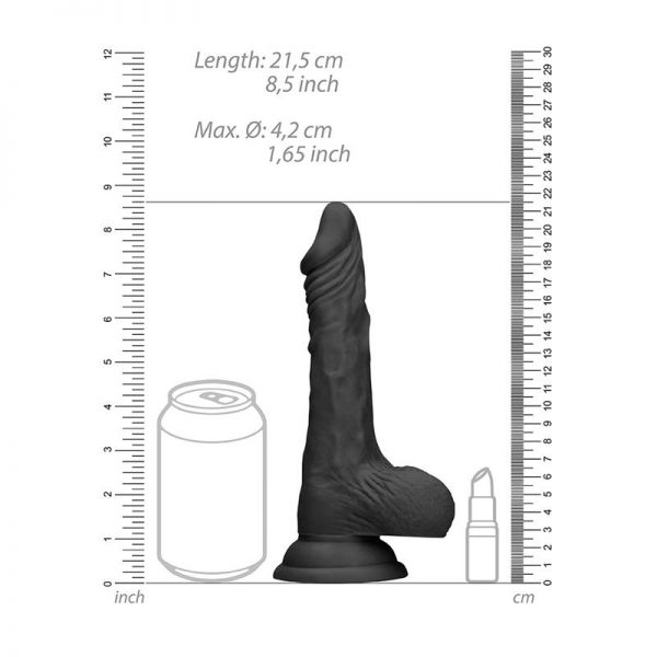 Dildo Realista con Testiculos y Arnés 20 cm Negro barato