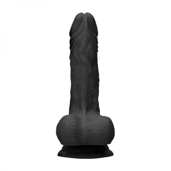 comprar Dildo Realista con Testiculos y Arnés 25 cm Negro en sex shop online