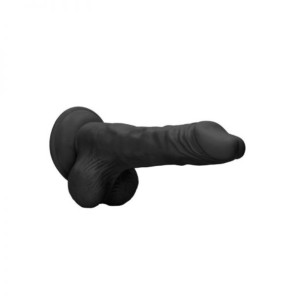 Dildo Realista con Testiculos y Arnés 25 cm Negro de calidad y barato