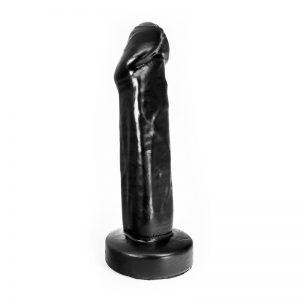 Dildo Uncut Color Negro 27 cm diseñado por la marca HUNG SYSTEM