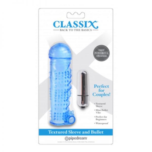 Duo Funda Texturizada y Mini Bala Azul de la marca CLASSIX