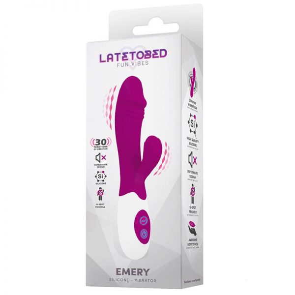 Emery Vibrador con Estimulador Silicona fabricado por LATETOBED