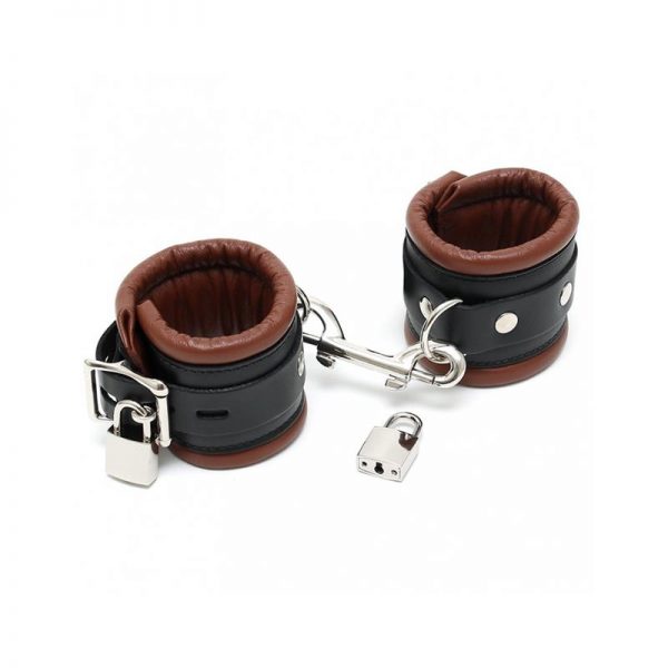 Esposas Cuero Negro y Marrón 7cm Candados de calidad