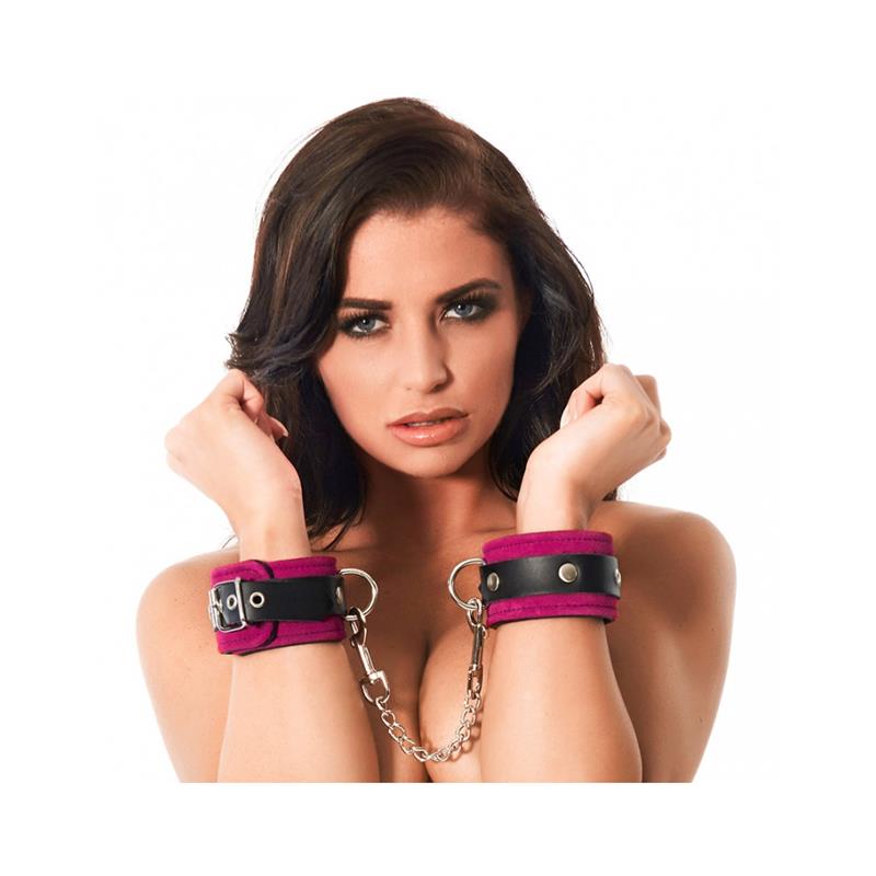 Esposas de Cuero Rosa Ajustable barato