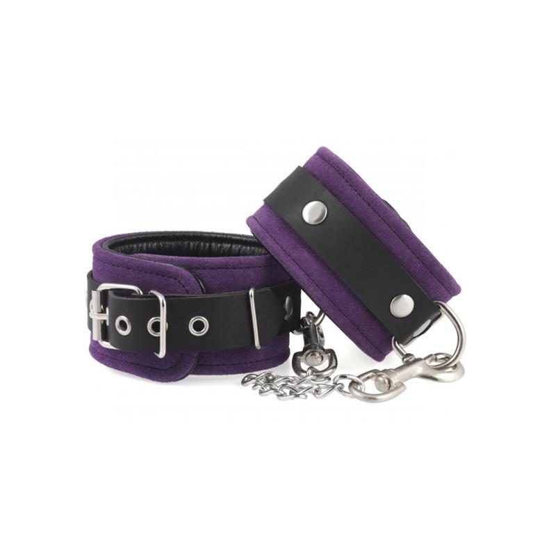 Esposas para Pies Cuero Morado de calidad