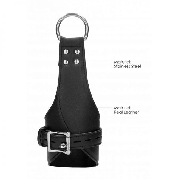 Esposas para Suspension para Muñecas Cuero Negro de la tienda erótica web www.tiendaeroticaweb.es