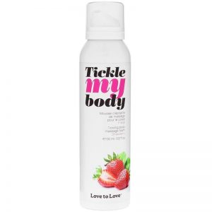 Espuma de Masaje Tickle my Body Aroma a Fresas diseñado por la marca LOVE TO LOVE