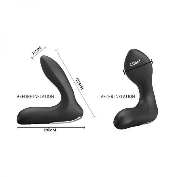Estimlador Anal Inflable Leonard Silicona USB Negro marca PRETTYLOVE