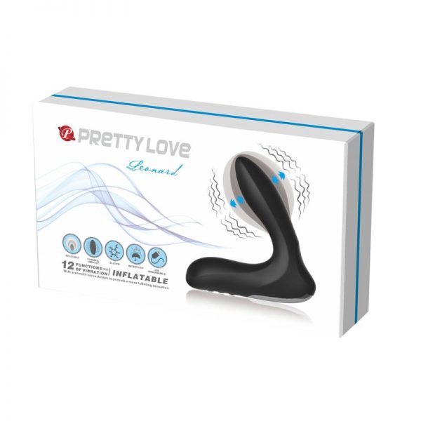Estimlador Anal Inflable Leonard Silicona USB Negro barato