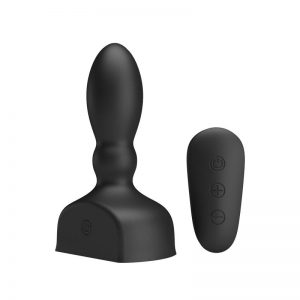 Estimulador Anal Harriet Inflable USB Silicone Negro de la marca PRETTYLOVE