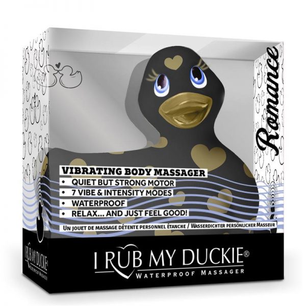 Estimulador I Rub My Duckie 2.0 Romance Negro y Dorado de la tienda erótica web www.tiendaeroticaweb.es