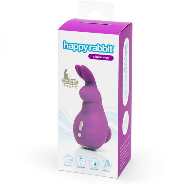 Estimulador Mini Ears Recargable USB Purpura marca HAPPY RABBIT