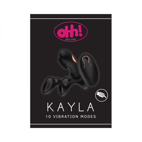 comprar Estimulador Parejas Kayla Silicona Medica Negro 9.9 x 3.6 cm barato y de calidad