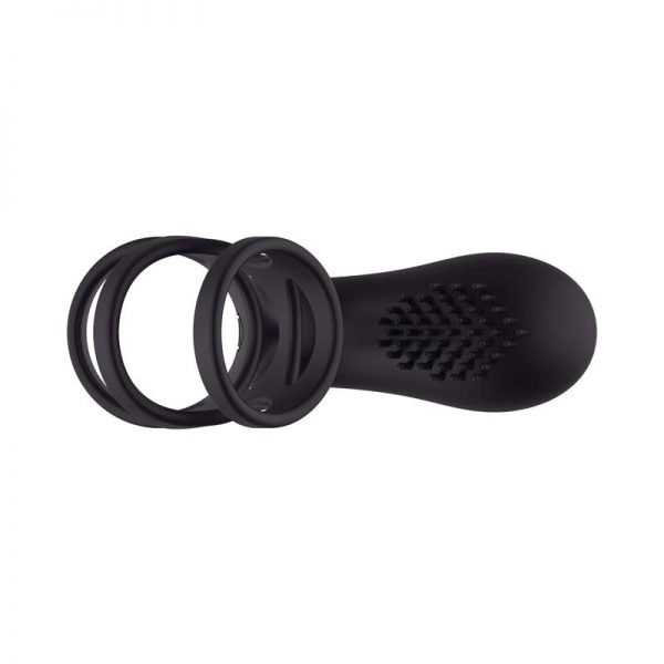 Estimulador Parejas Kayla Silicona Medica Negro 9.9 x 3.6 cm fabricado por OHH TOYS DELUXE