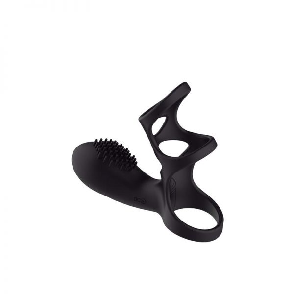 Estimulador Parejas Kayla Silicona Medica Negro 9.9 x 3.6 cm marca OHH TOYS DELUXE