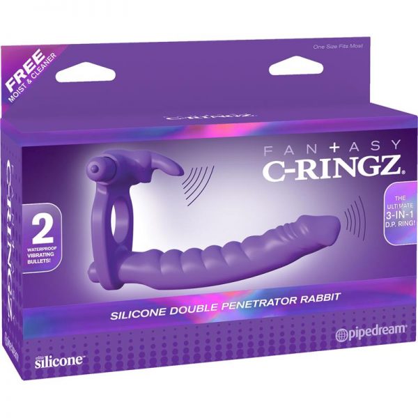 Fantasy C-Ringz Anillo de Silicona de Doble Penetración Rabbit Púrpura barato