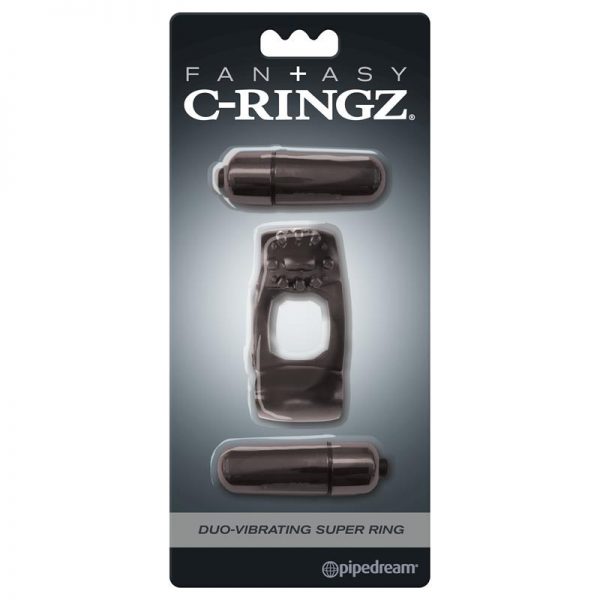 Fantasy C-Ringz  Super Anillo Duo Vibrador Negro marca FANTASY C-RINGZ