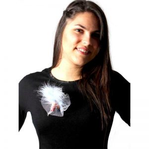 Femarvi Broche de Tul Blanco con Pene Pack de 50 barato