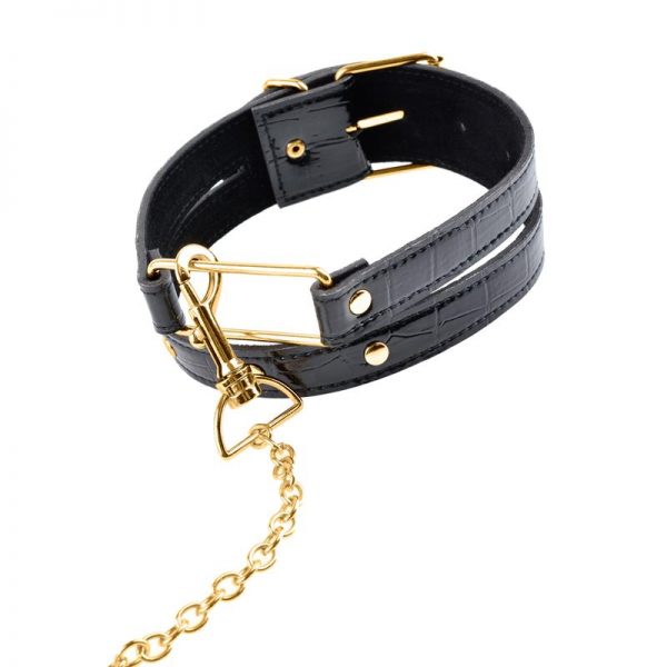 Fetish Fantasy Gold Collar con Correa Negro fabricante FETISH FANTASY GOLD