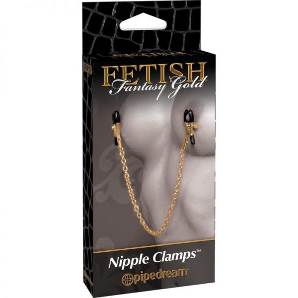 Fetish Fantasy Gold Pinzas para Pezones con Cadena Dorado fabricante FETISH FANTASY GOLD