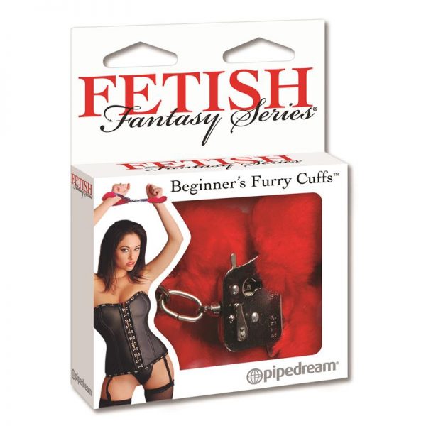 Fetish Fantasy Series Esposas de Peluche para Principiantes Color Rojo de calidad