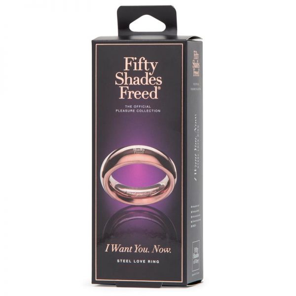 Fifty Shades Freed I Want You Now Steel Love Ring fabricado por FIFTY SHADES FREED