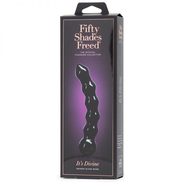 comprar Fifty Shades Freed Its Divine Dildo de Vidrio con Perlas Negro