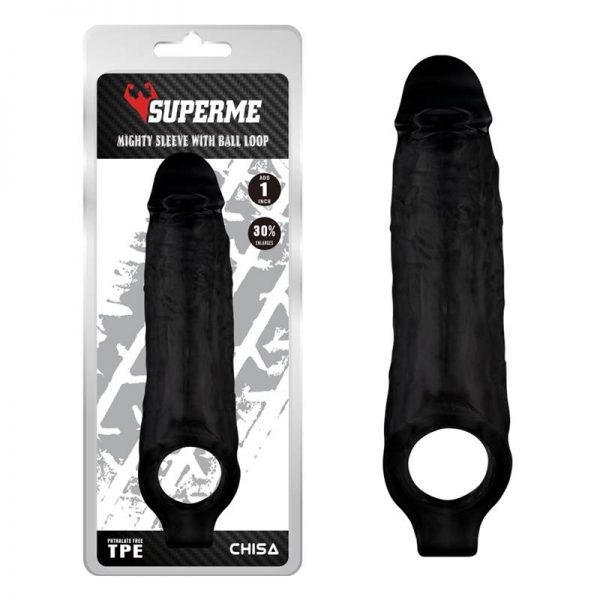 comprar Funda para el Pene con Sujeción para los Testículos Mighty Negro barato y de calidad