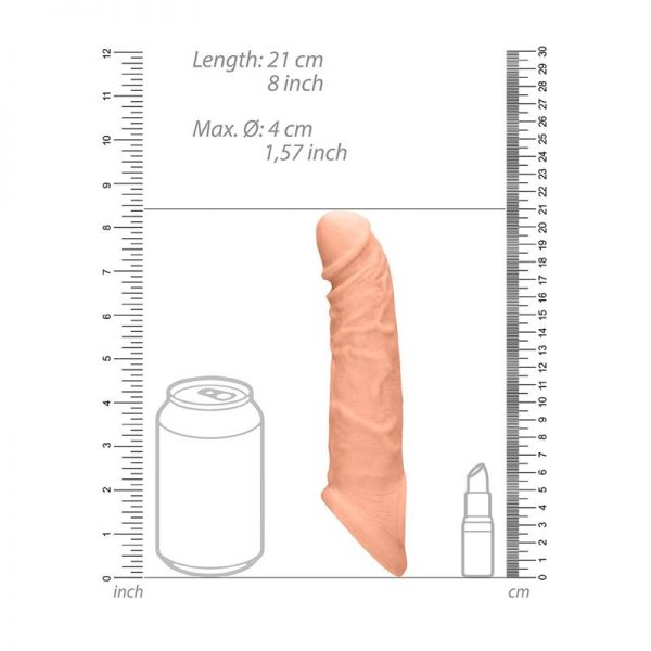 Funda para Pene con Anillo Testiculos 21 cm Natural diseñado por la marca REALROCK
