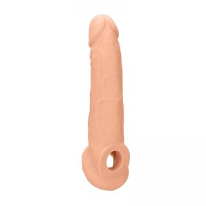 Funda para Pene con Anillo Testiculos 22 cm Natural de la marca REALROCK