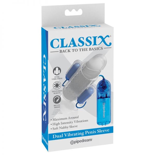 Funda para Pene Doble Vibración Transparente fabricado por CLASSIX