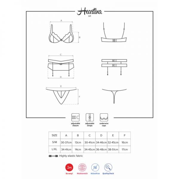 venta de Heartina Set 3 Piezas Negro en tienda erótica online