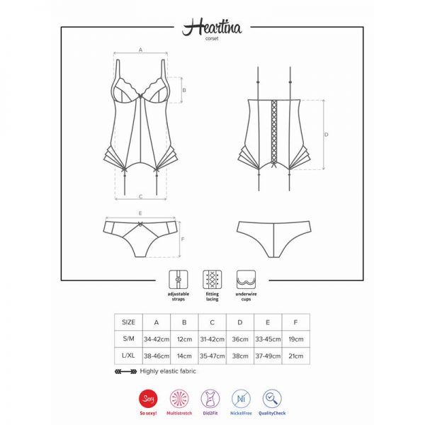 venta de Heartine Corset Negro en tienda erótica online