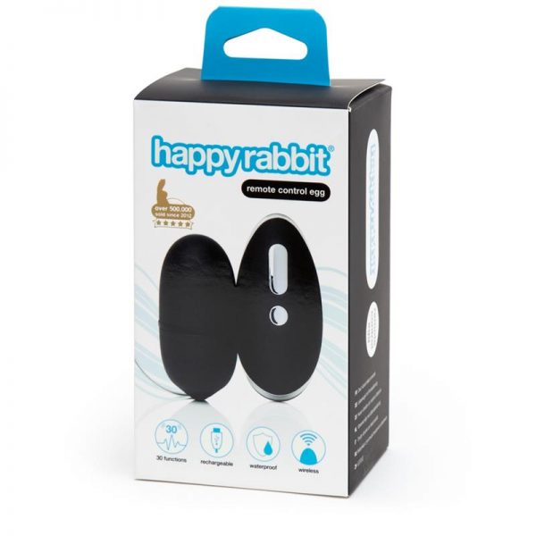 Huevo Vibrador con Control Remoto USB Negro marca HAPPY RABBIT