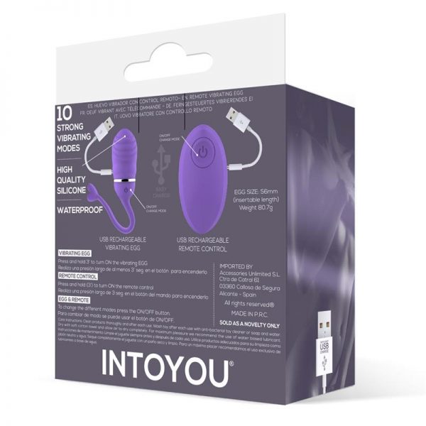 venta de Huevo Vibrador Control Remoto Odise USB Silicona Purpura en tienda erótica online