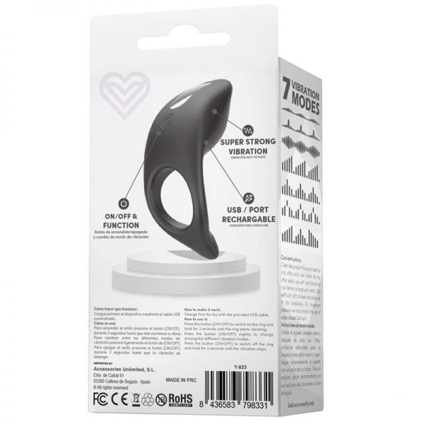 comprar Hunter Anillo Vibrador USB Impermeable Silicona en sex shop online