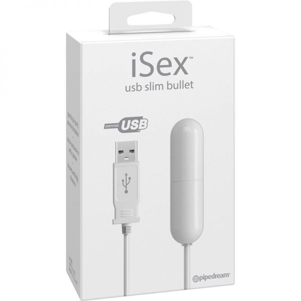 iSex USB Bala Vibradora Slim Blanco en www.tiendaeroticaweb.es