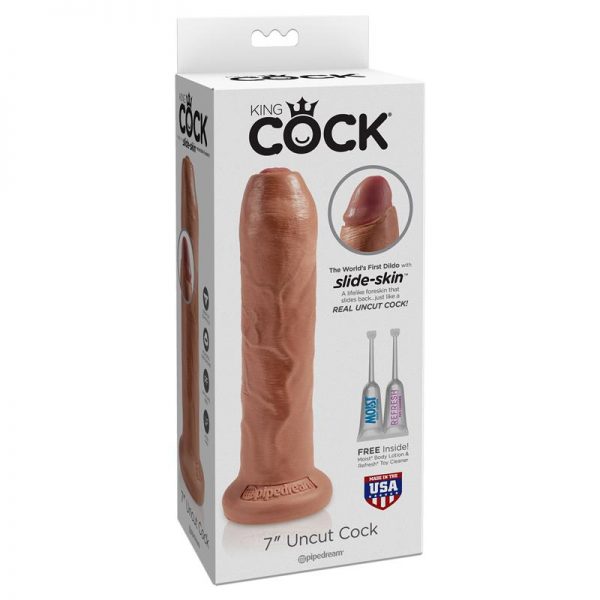 King Cock Dildo Realista con Glande Retráctil Bronceado 7 de calidad